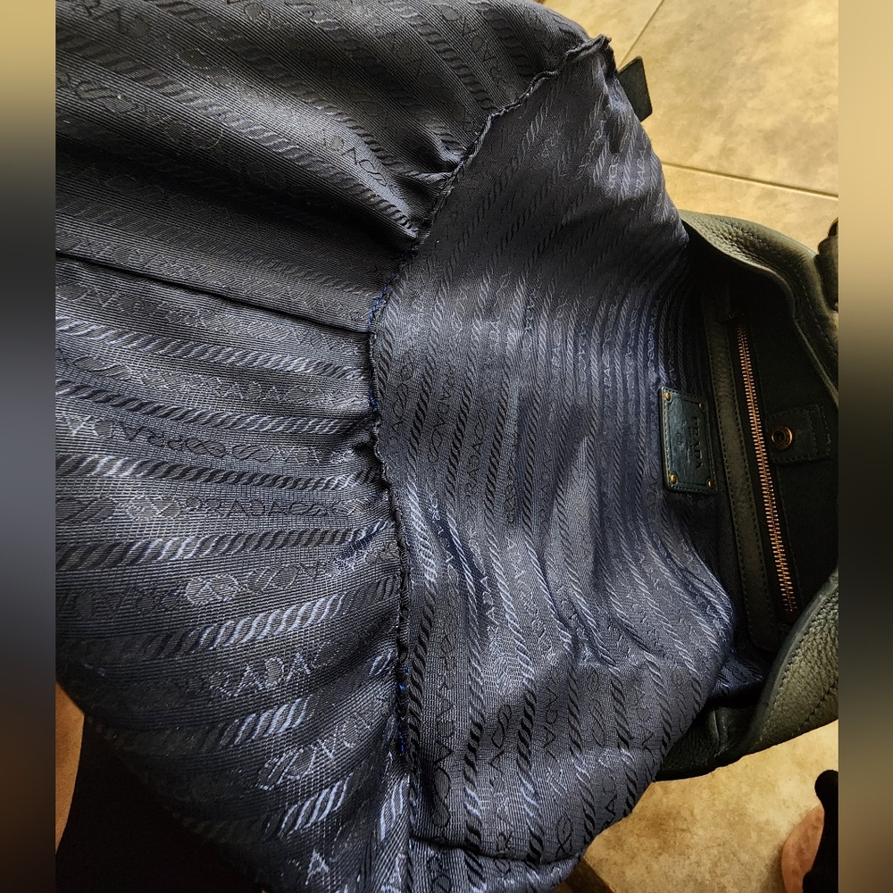Prada Blue Leather Tote/Crossbody Bag - Picture 16 of 16